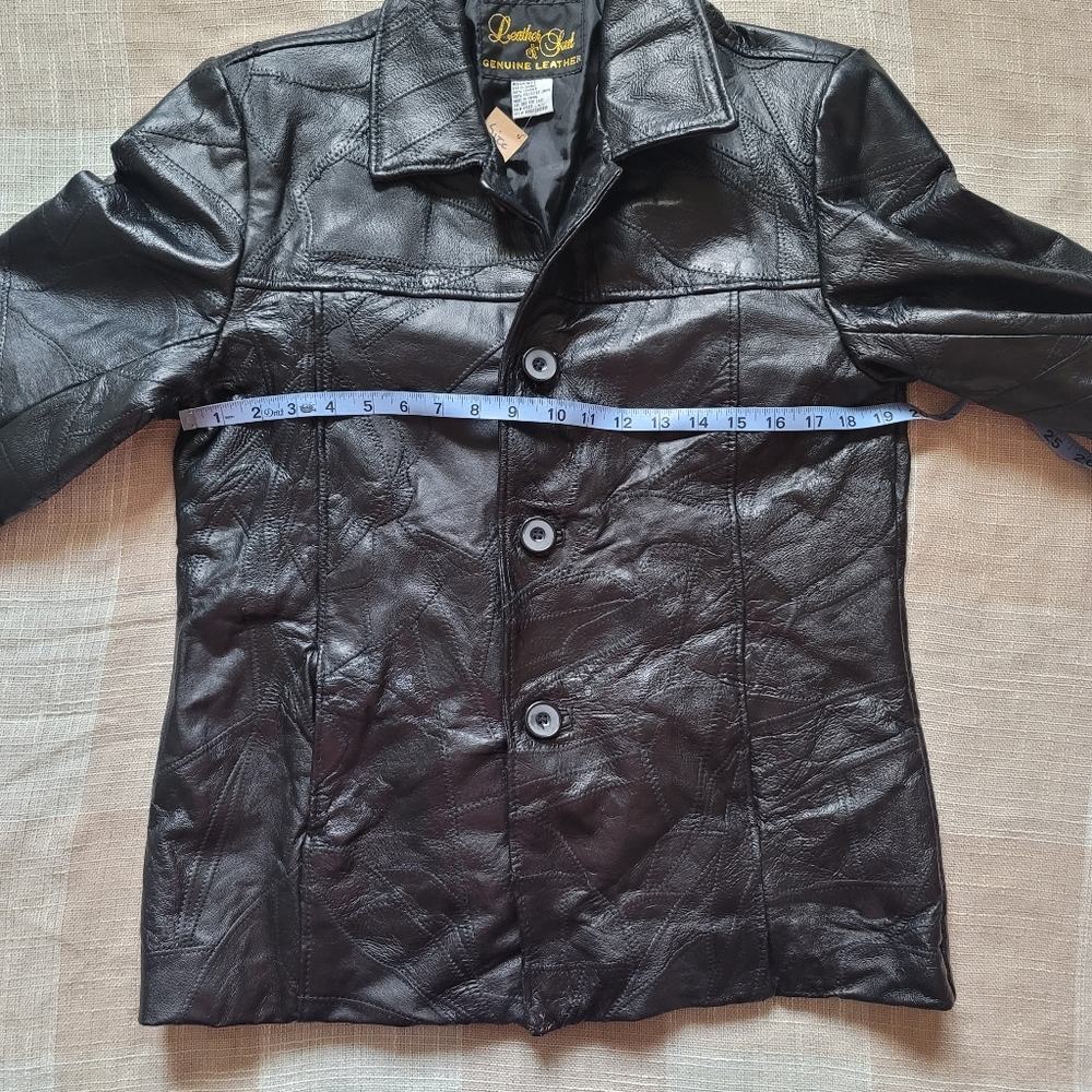 Vintage Patchwork Leather Blazer Jacket - image 7